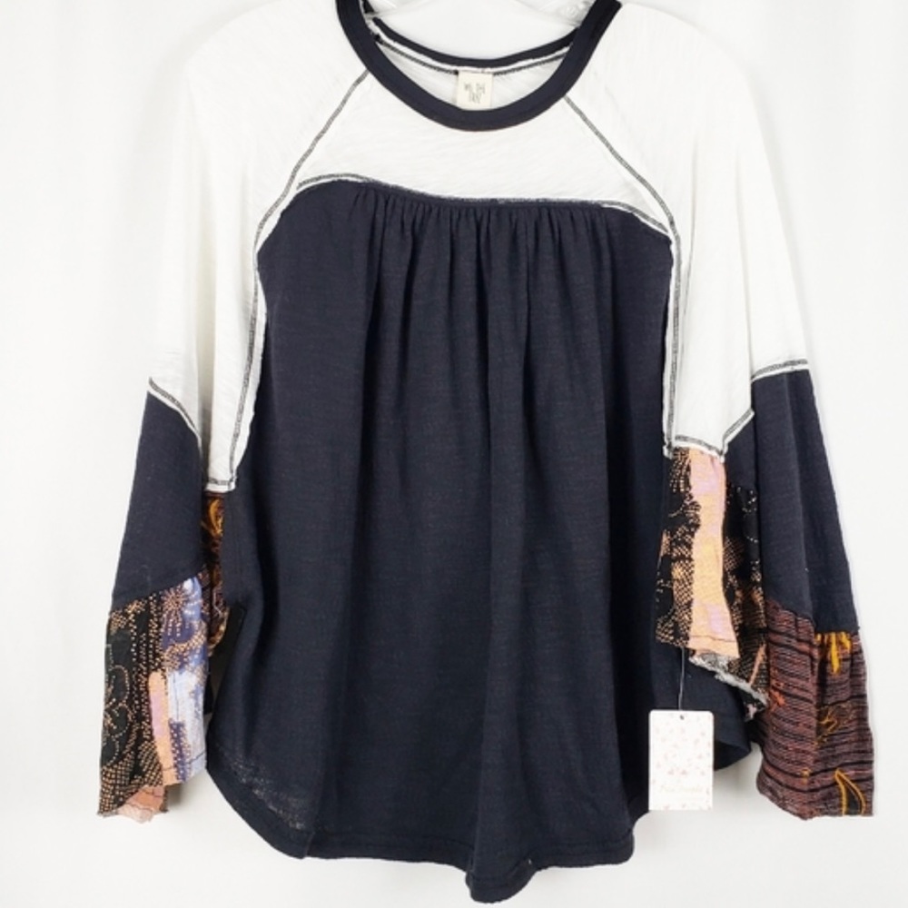 Free People Friday Fever Pattern Mix Top